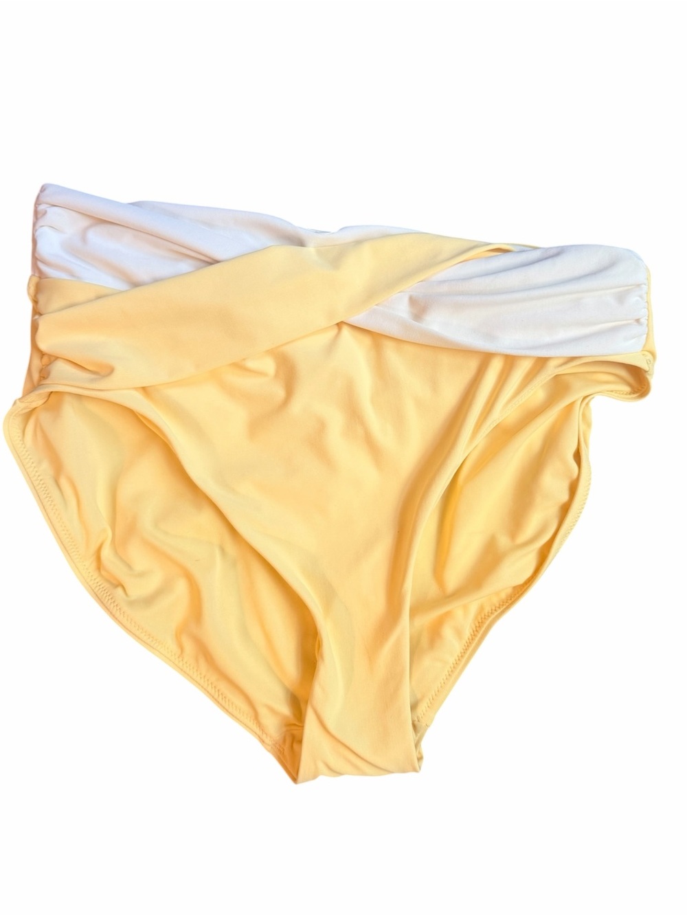 CALIA NWT High Rise Twist Front Bikini Bottom Yellow Size Small
